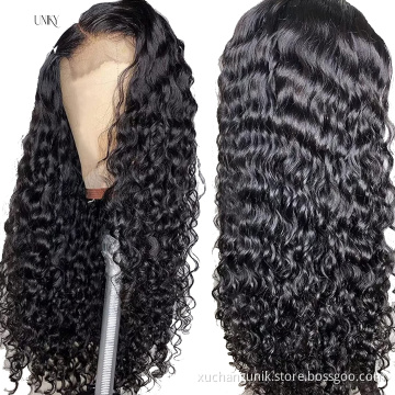 Uniky Cheap 100 Percent 10A Deep Wave Full Lace Wig, Lae Wig Virgin Human Hair, Perruque Indectable Human Hair Full Lace Wig